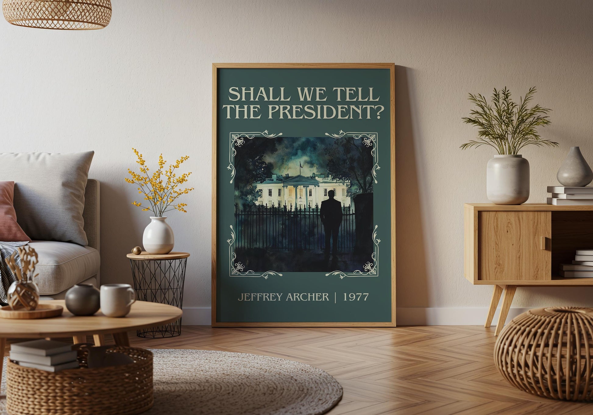 Shall We Tell The President by Jeffrey Archer High Quality Poster Print. Free Delivery Wall Art. Author & Blurb Book/Novel Minimalist Gift