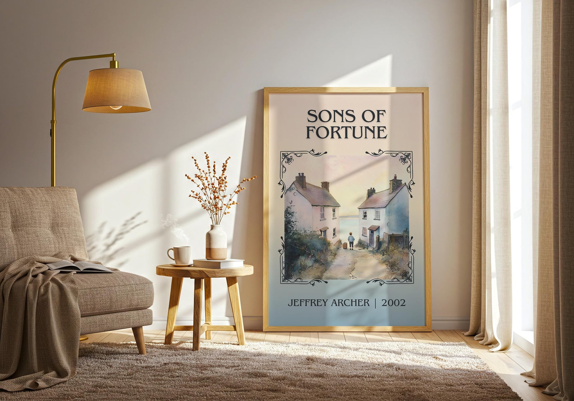 Sons Of Fortune by Jeffrey Archer High Quality Poster Print. Free Delivery Wall Art. Author & Blurb Book/Novel Minimalist Gift Library Nook