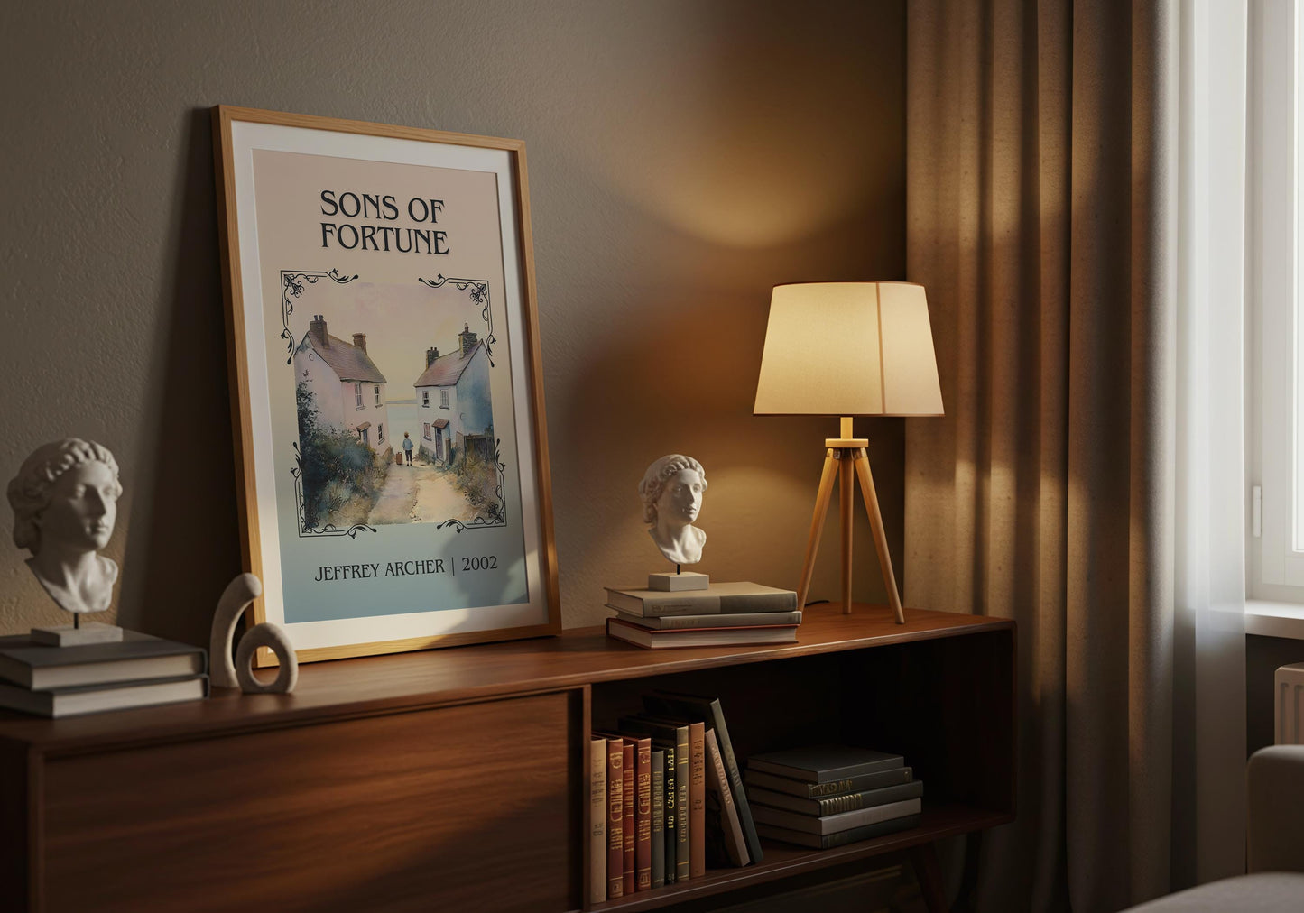 Sons Of Fortune by Jeffrey Archer High Quality Poster Print. Free Delivery Wall Art. Author & Blurb Book/Novel Minimalist Gift Library Nook