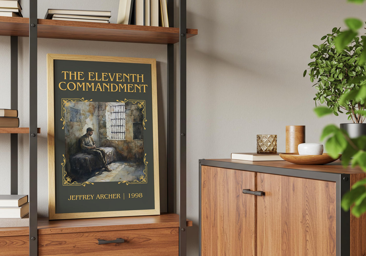 The Eleventh Commandment by Jeffrey Archer High Quality Poster Print. Free Delivery Wall Art. Author & Blurb Book/Novel Minimalist Gift Nook