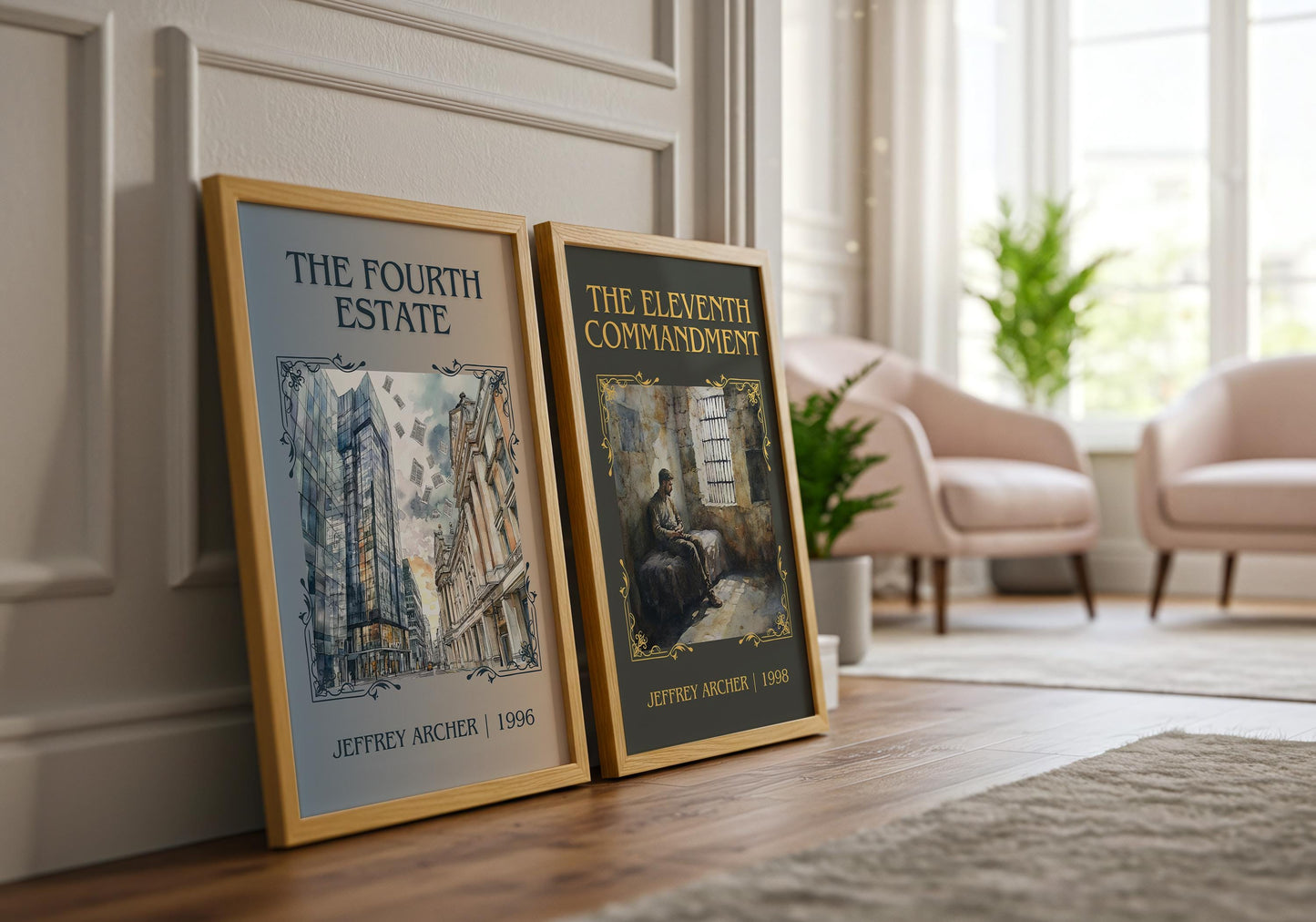 The Fourth Estate by Jeffrey Archer High Quality Poster Print-Free Delivery Wall Art. Author & Blurb Book/Novel Minimalist Gift Library Nook
