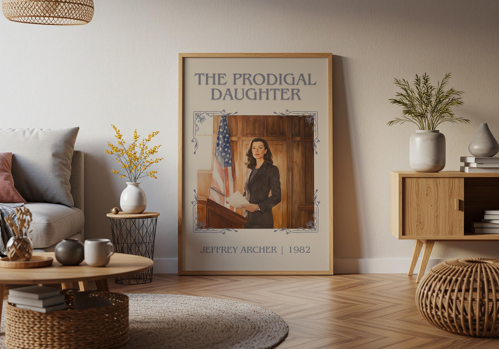 The Prodigal Daughter by Jeffrey Archer High Quality Poster Print-Free Delivery Wall Art. Author & Blurb Book/Novel Minimalist Gift Library