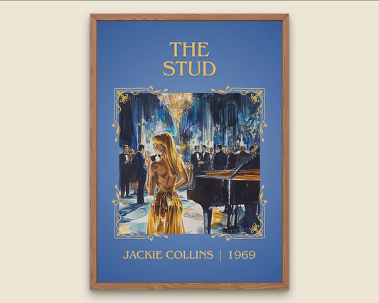 The Stud by Jackie Collins High Quality Poster Print. Free Delivery Wall Art. Author & Blurb Book/Novel Minimalist Gift Nook Library