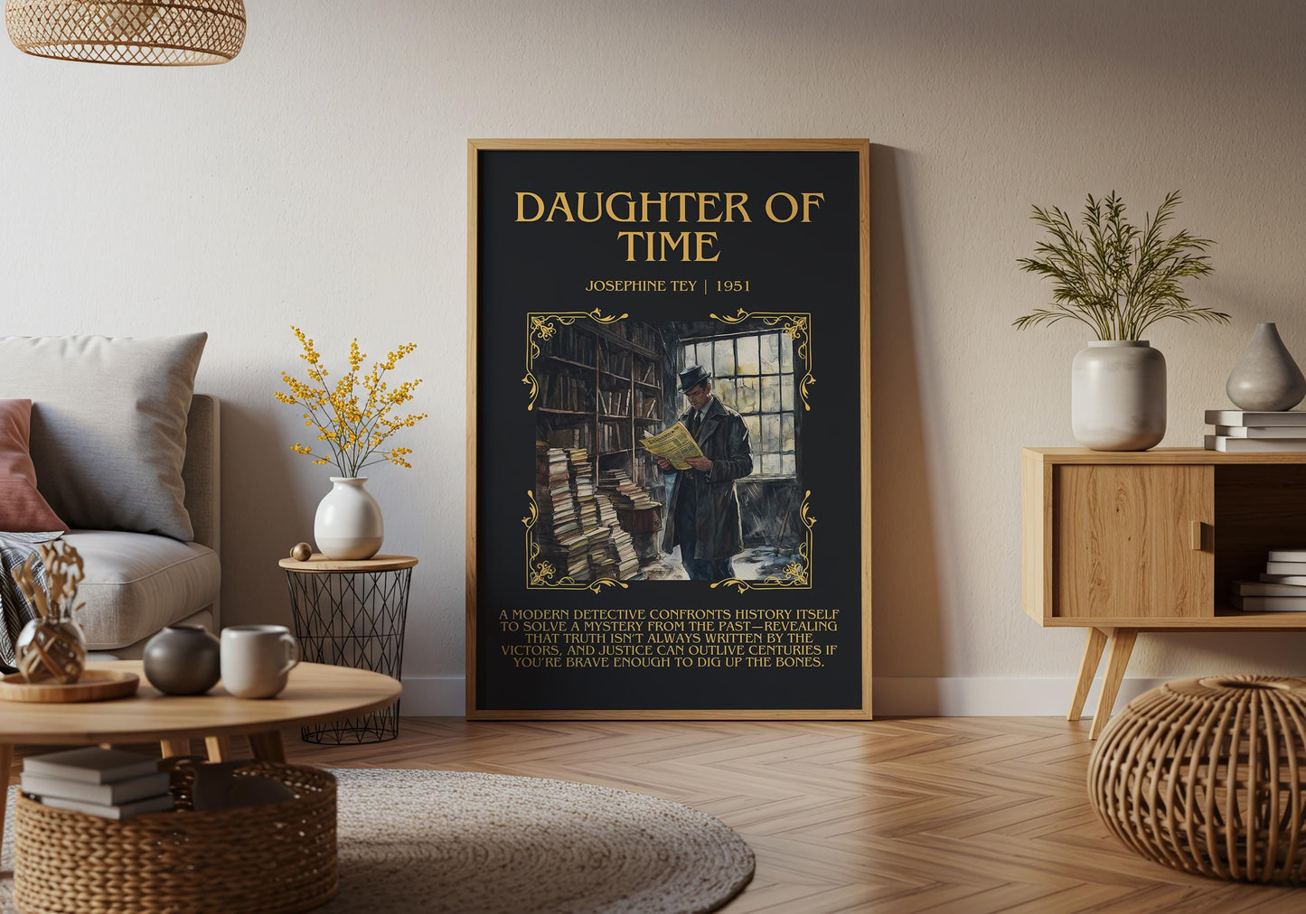 Daughter Of Time by Josephine They Descriptive, High Quality Poster Print.Free Delivery Wall Art. Author&Blurb Book Artwork Novel Nook Gift