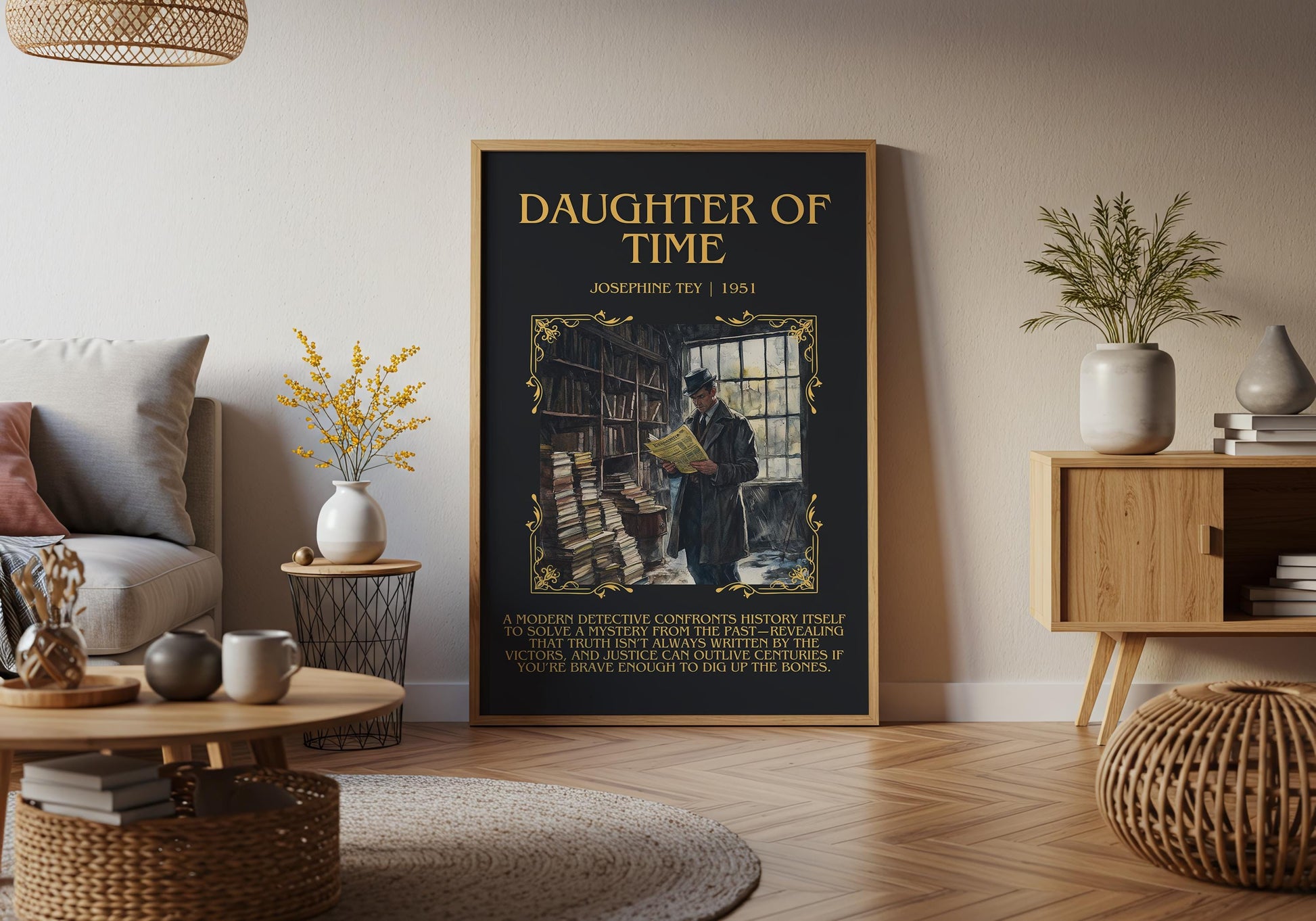 Daughter Of Time by Josephine They Descriptive, High Quality Poster Print.Free Delivery Wall Art. Author&Blurb Book Artwork Novel Nook Gift