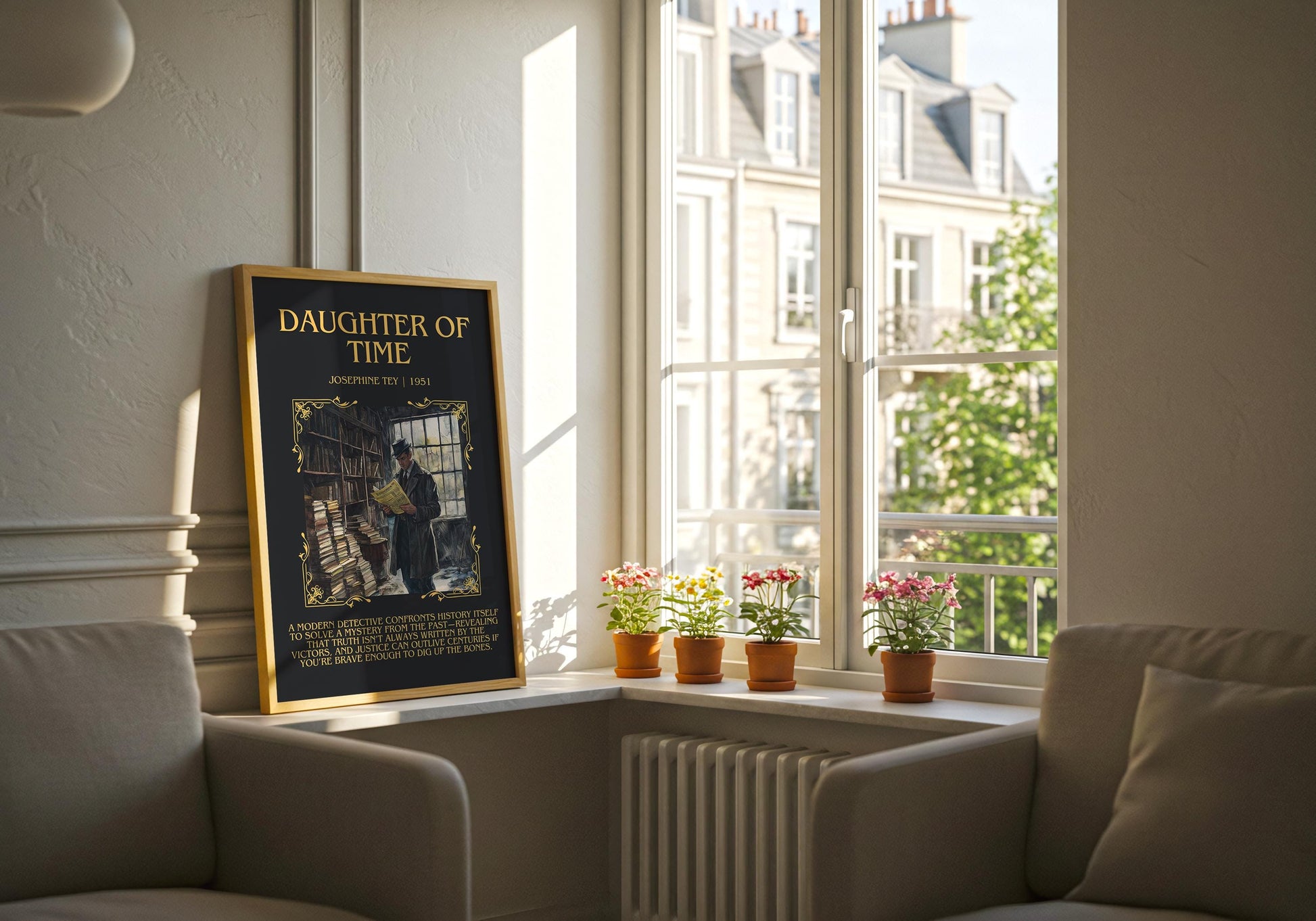 Daughter Of Time by Josephine They Descriptive, High Quality Poster Print.Free Delivery Wall Art. Author&Blurb Book Artwork Novel Nook Gift