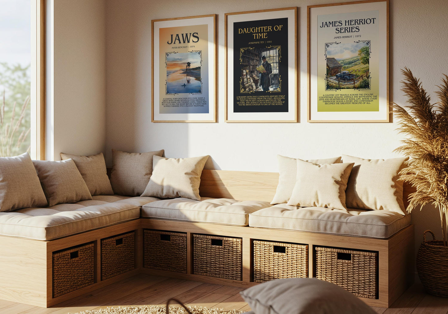 James Herriot Series by James Herriot Descriptive, High Quality Poster Print.Free Delivery Wall Art. Author&Blurb Book Artwork Novel Nook