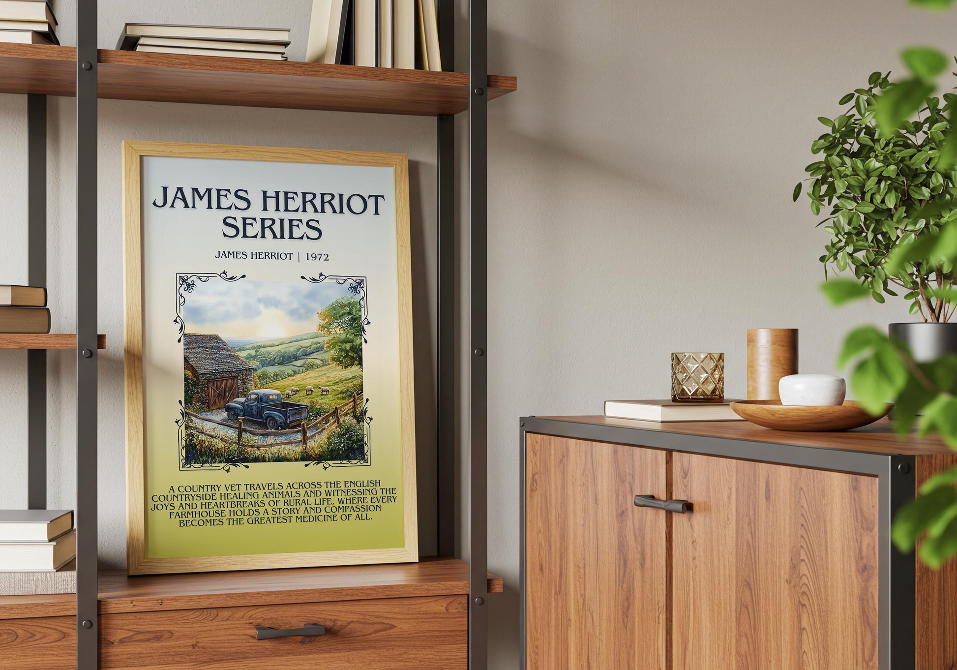 James Herriot Series by James Herriot Descriptive, High Quality Poster Print.Free Delivery Wall Art. Author&Blurb Book Artwork Novel Nook