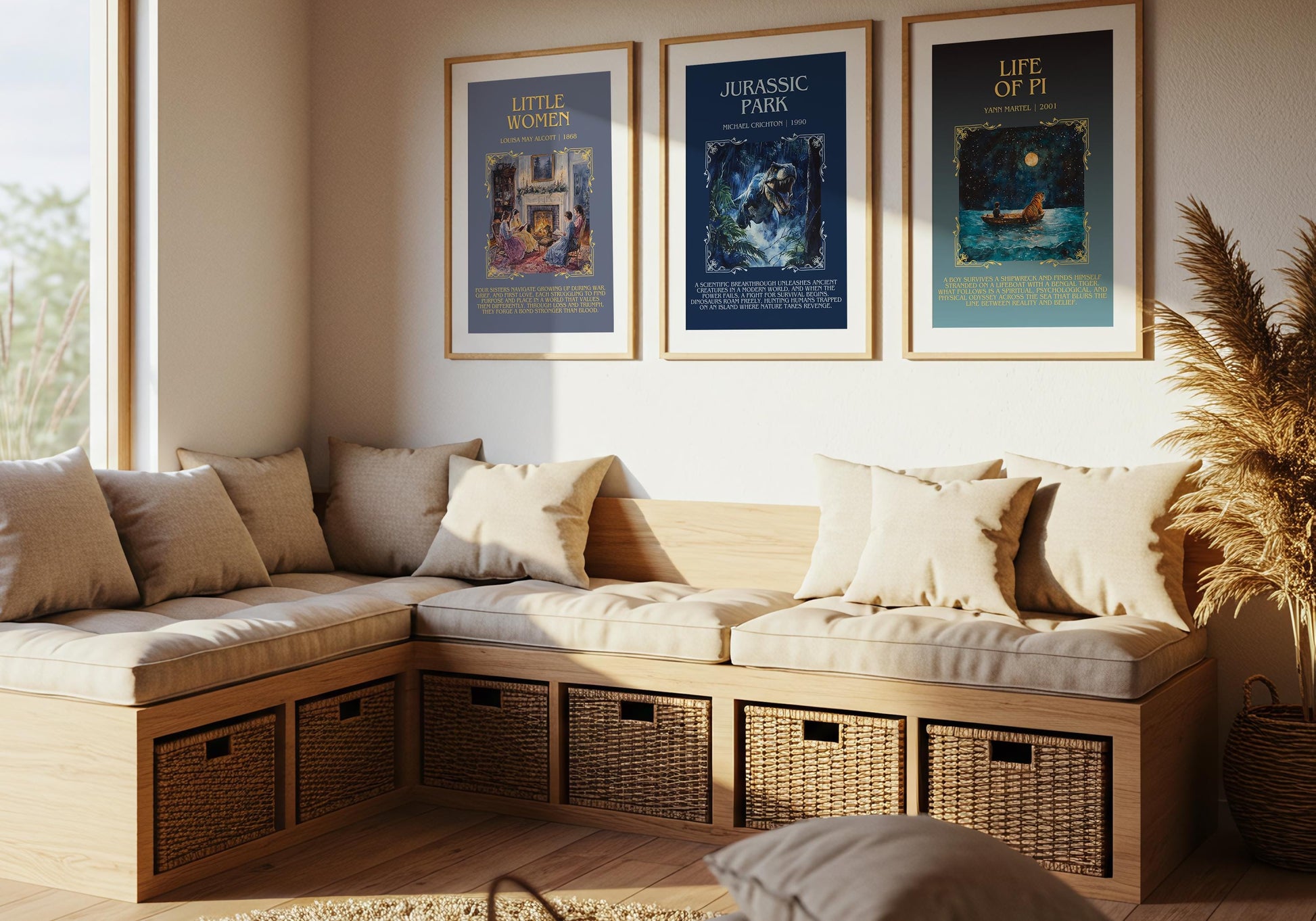 Jurassic Park by Michael Crichton Descriptive, High Quality Poster Print.Free Delivery Wall Art. Author&Blurb Book Artwork Novel Nook