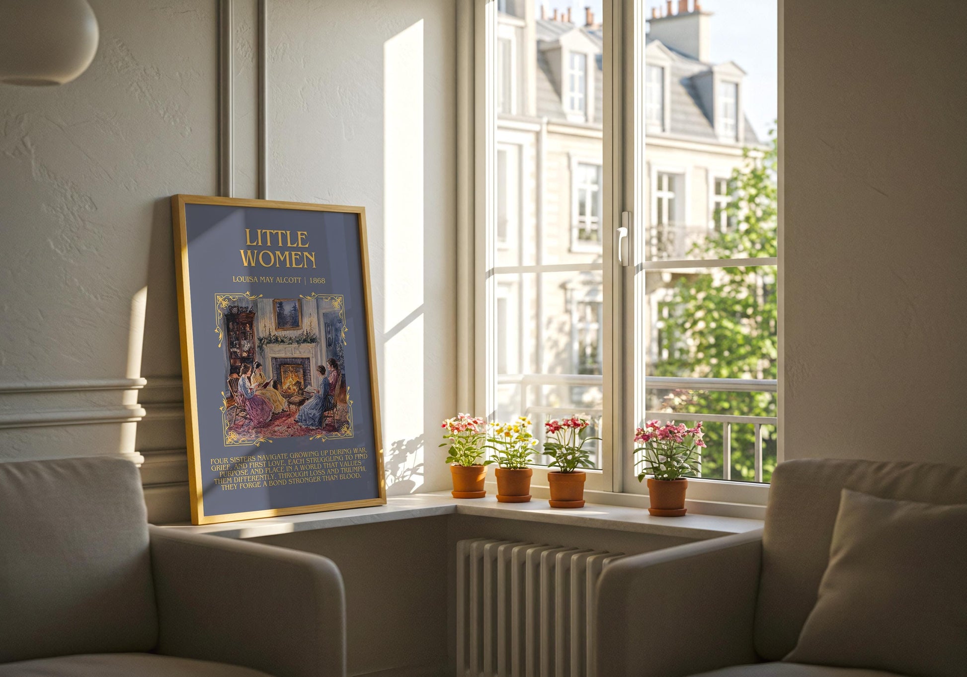 Little Women by Louisa May Alcott Descriptive, High Quality Poster Print.Free Delivery Wall Art. Author&Blurb Book Artwork Novel Nook