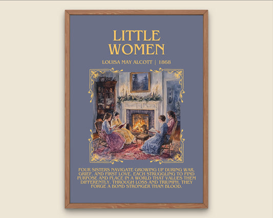 Little Women by Louisa May Alcott Descriptive, High Quality Poster Print.Free Delivery Wall Art. Author&Blurb Book Artwork Novel Nook