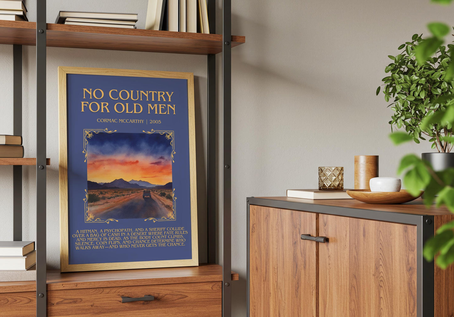 No Country For Old Men by Cormac McCarthy Descriptive, High Quality Poster Print.Free Delivery Wall Art. Author&Blurb Book Artwork Novel