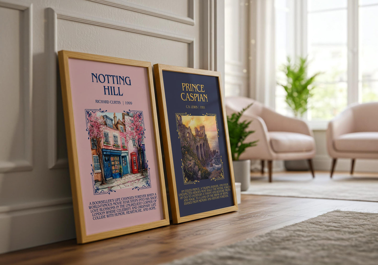 Prince Caspian by C.S. Lewis Descriptive, High Quality Poster Print.Free Delivery Wall Art. Author&Blurb Book Artwork Novel Library Gift