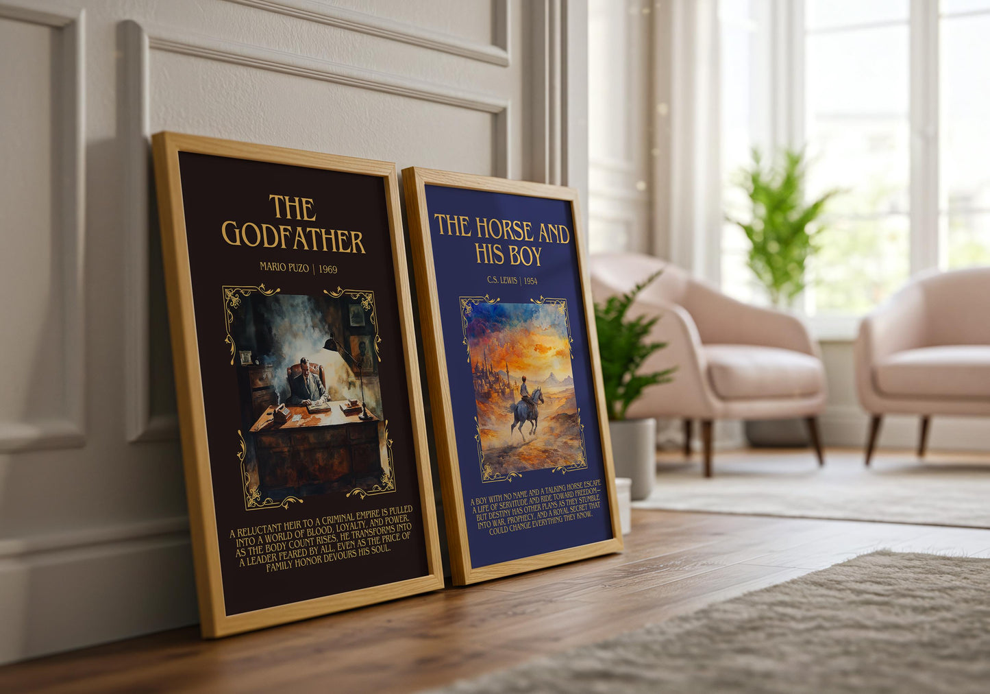 The Horse And His Boy by C.S. Lewis Descriptive, High Quality Poster Print.Free Delivery Wall Art. Author&Blurb Book Library Nook Gift