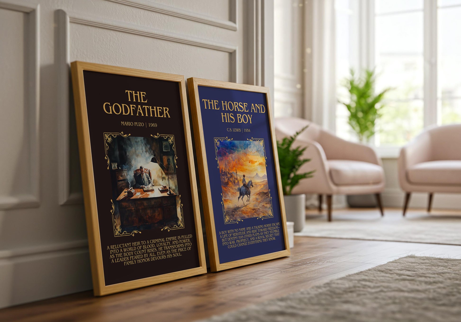 The Horse And His Boy by C.S. Lewis Descriptive, High Quality Poster Print.Free Delivery Wall Art. Author&Blurb Book Library Nook Gift