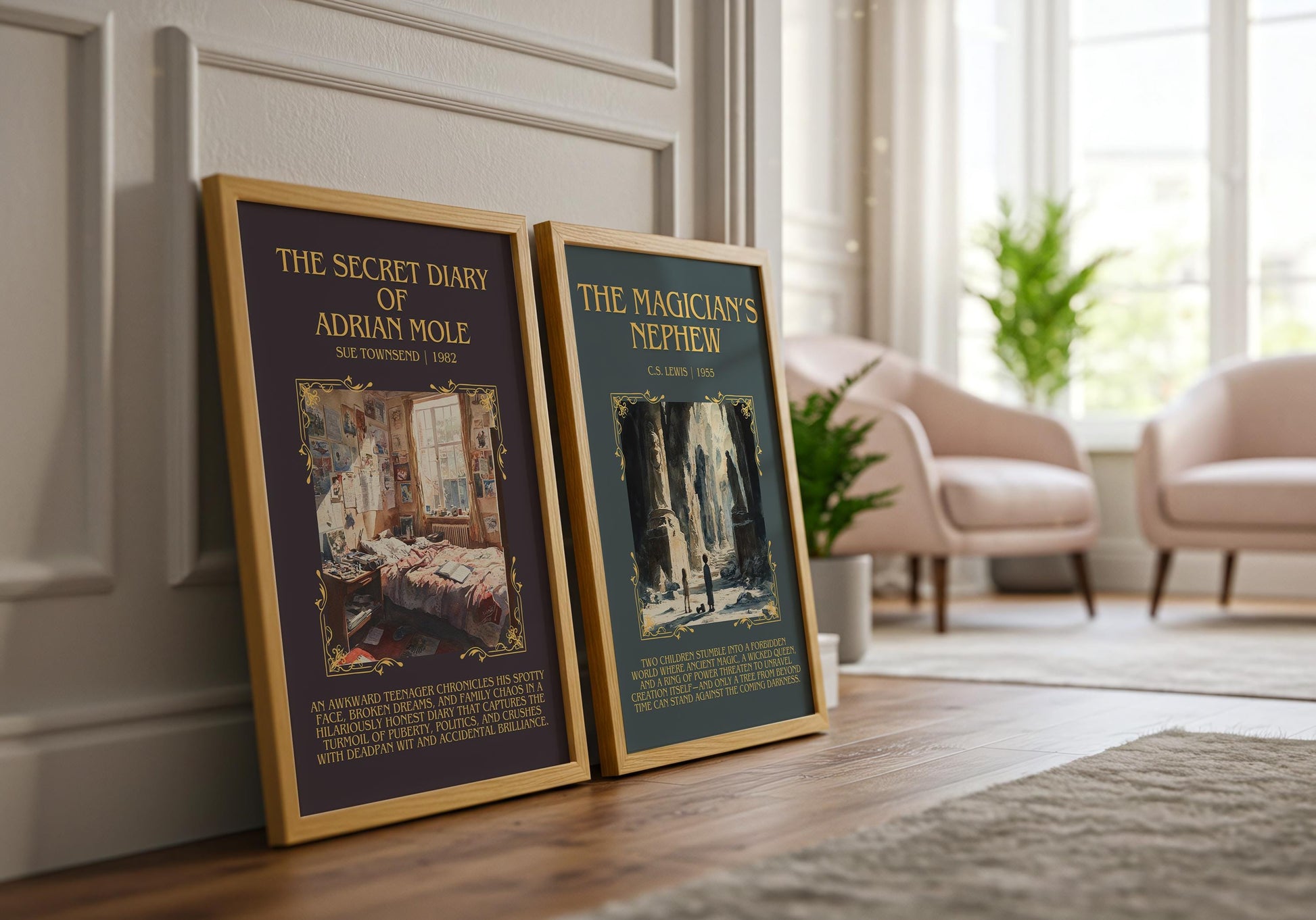 The Secret Diary Of Adrian Mole by Sue Townsend Descriptive, High Quality Poster Print.Free Delivery Wall Art. Author&Blurb Book Library