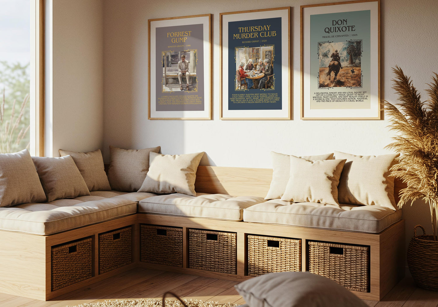 Thursday Murder Club by Richard Osman Descriptive, High Quality Poster Print.Free Delivery Wall Art. Author&Blurb Book Library Nook Gift