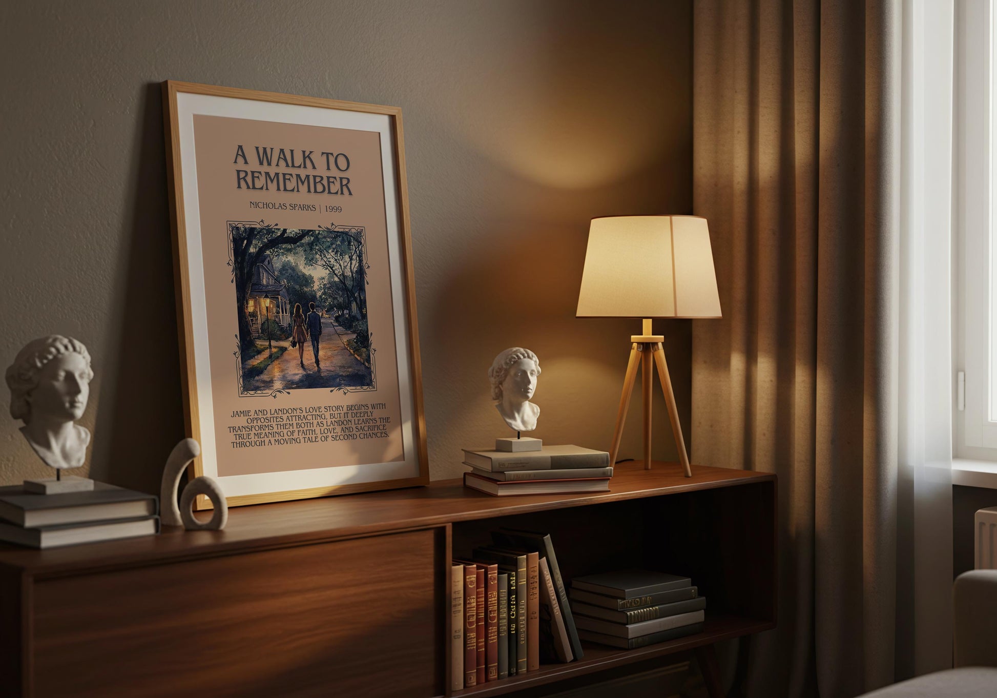 A Walk To Remember by Nicholas Sparks Descriptive, High Quality Poster Print.Free Delivery Wall Art.Author&Blurb Book Artwork. Book Gift