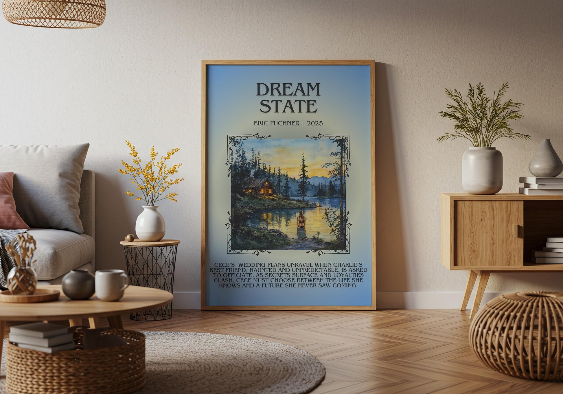 Dream State by Eric Puchner Descriptive, High Quality Poster Print.Free Delivery Wall Art.Author&Blurb Book Artwork. Book Summary Gift