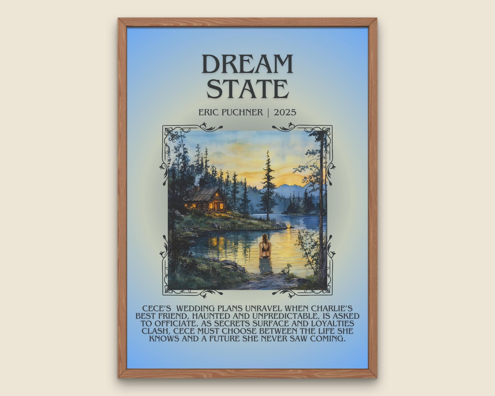 Dream State by Eric Puchner Descriptive, High Quality Poster Print.Free Delivery Wall Art.Author&Blurb Book Artwork. Book Summary Gift