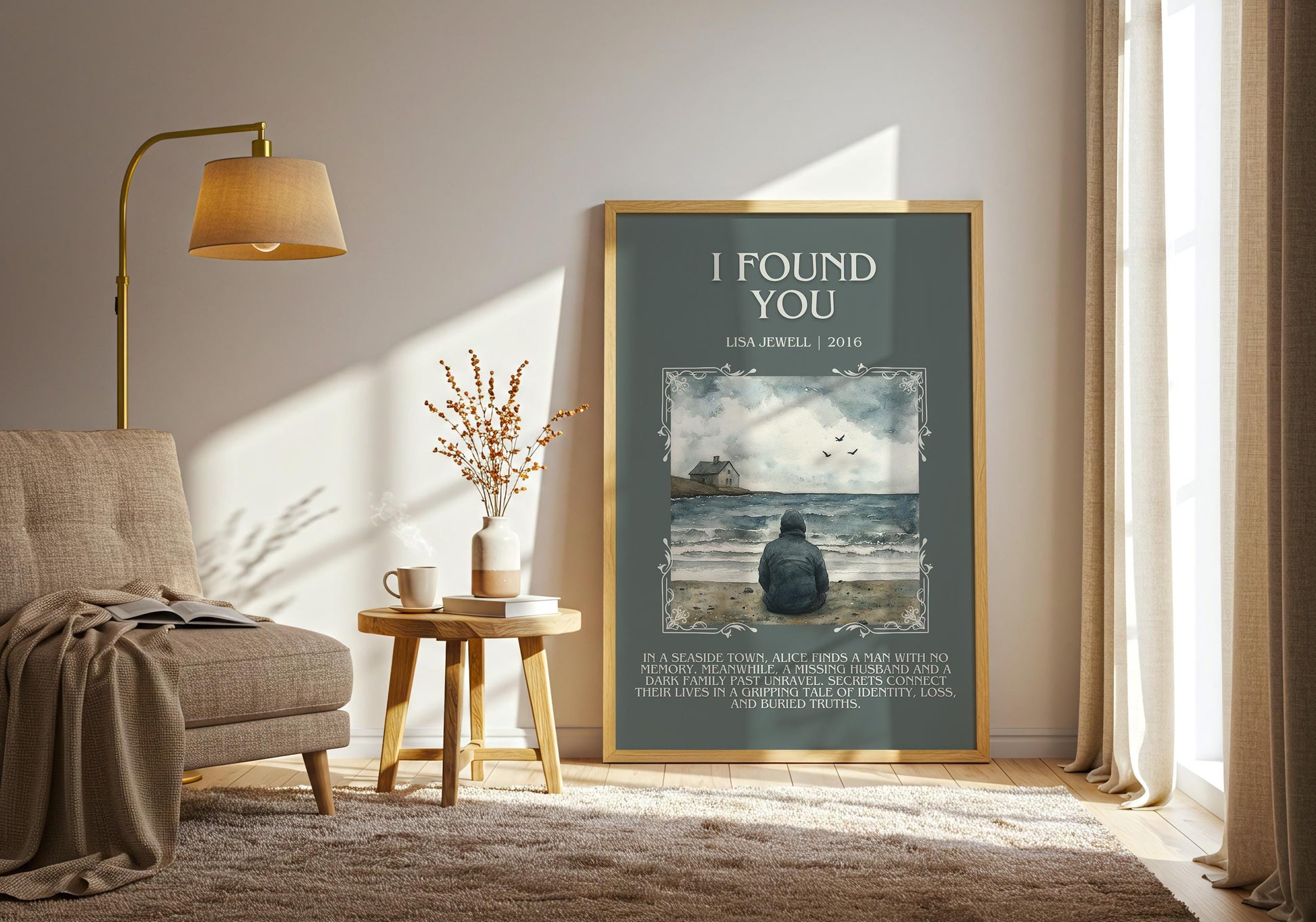 I Found You by Lisa Jewell Descriptive, High Quality Poster Print.Free Delivery Wall Art.Author&Blurb Book Artwork. Book Gift