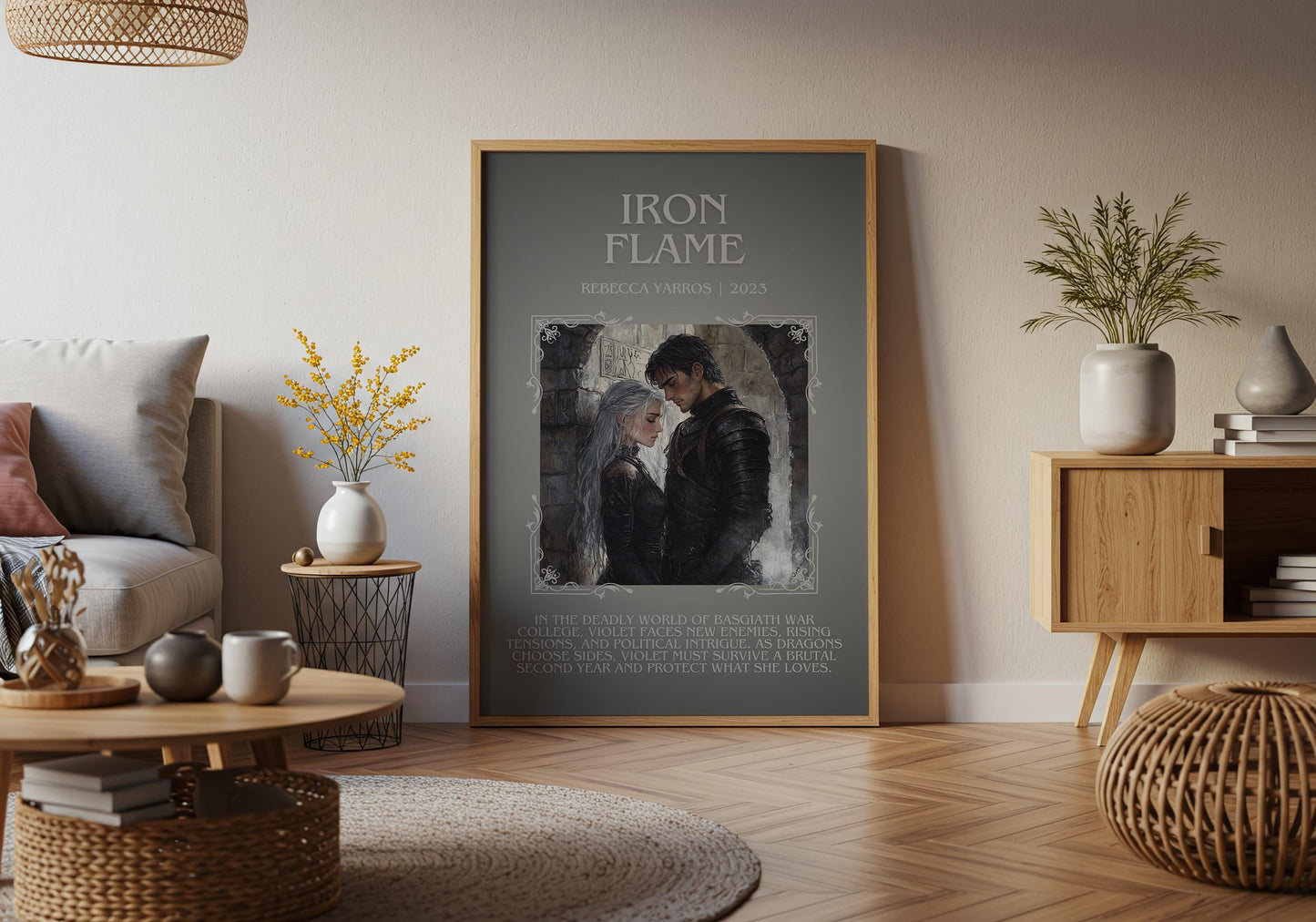 Iron Flame by Rebecca Yarros Descriptive, High Quality Poster Print.Free Delivery Wall Art.Author&Blurb Book Artwork. Book Gift