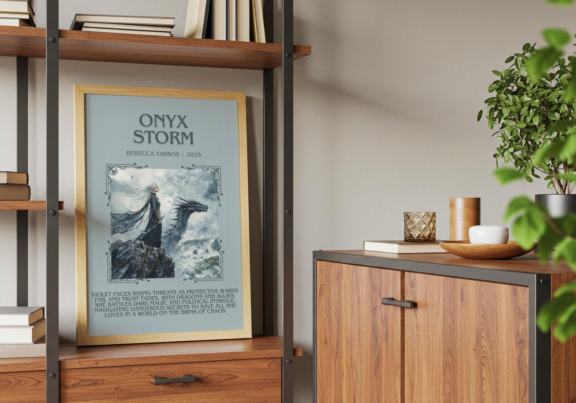 Onyx Storm by Rebecca Yarros Descriptive, High Quality Poster Print.Free Delivery Wall Art.Author&Blurb Book Artwork. Book Summary Gift