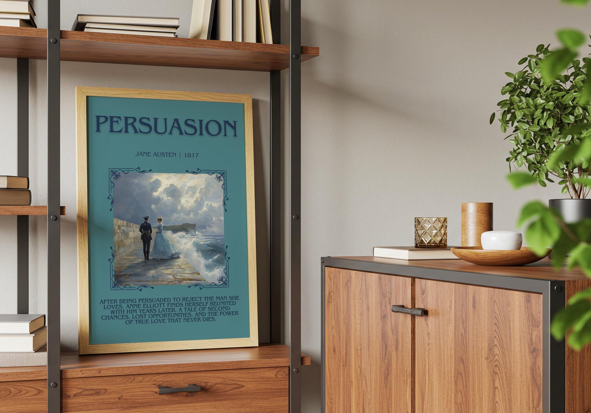 Persuasion by Jane Austen Descriptive, High Quality Poster Print.Free Delivery Wall Art.Author&Blurb Book Artwork. Book Summary Gift