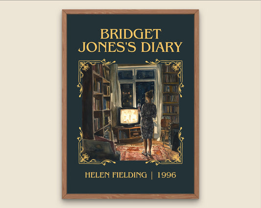 Bridget Jones's Diary by Helen Fielding High Quality Poster Print. Fast Delivery Wall Art. Author, Title Book/Novel Artwork Minimalist Gift