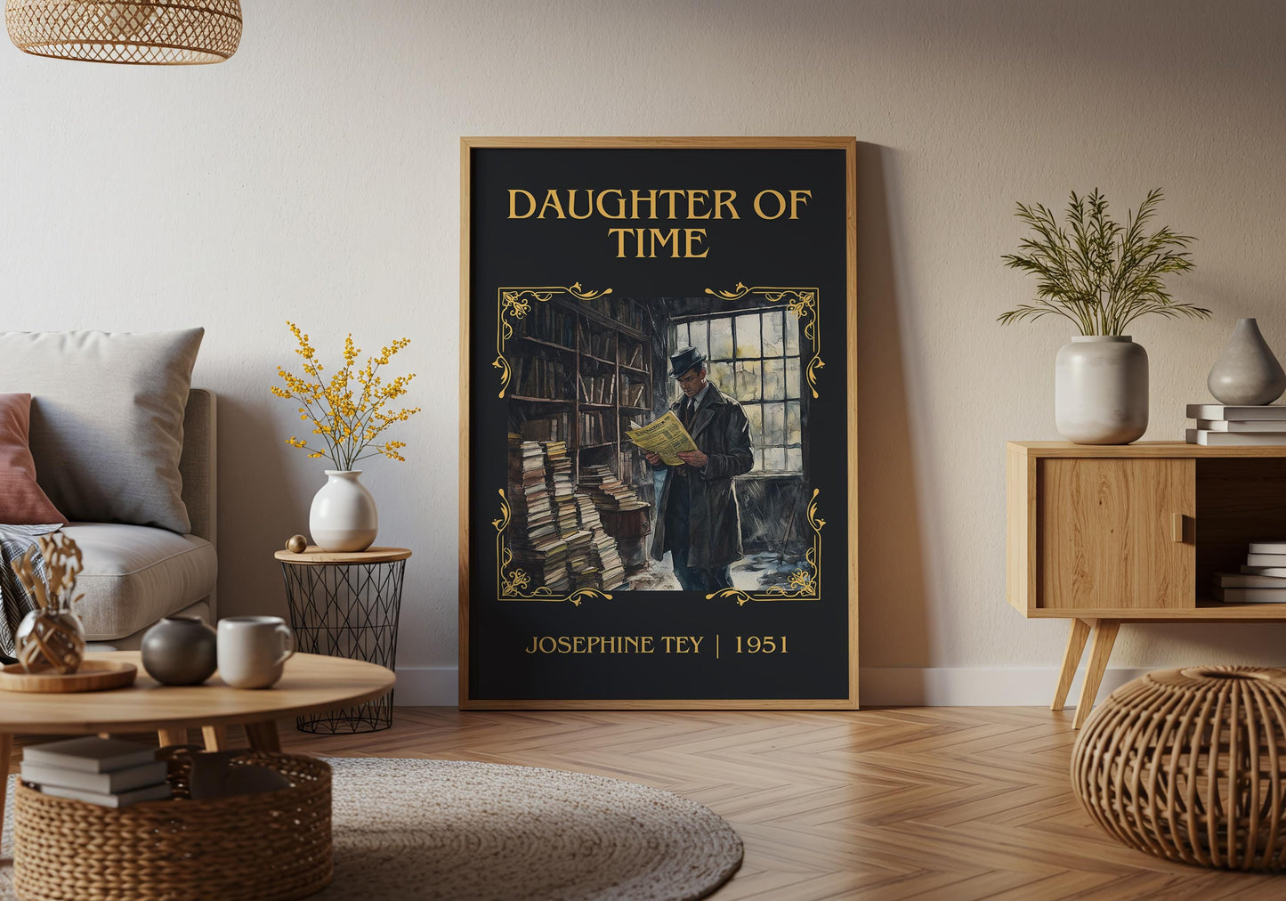 Daughter Of Time by Josephine Tey High Quality Poster Print. Fast Delivery Wall Art. Author, Title Book/Novel Artwork Minimalist Gift Decor