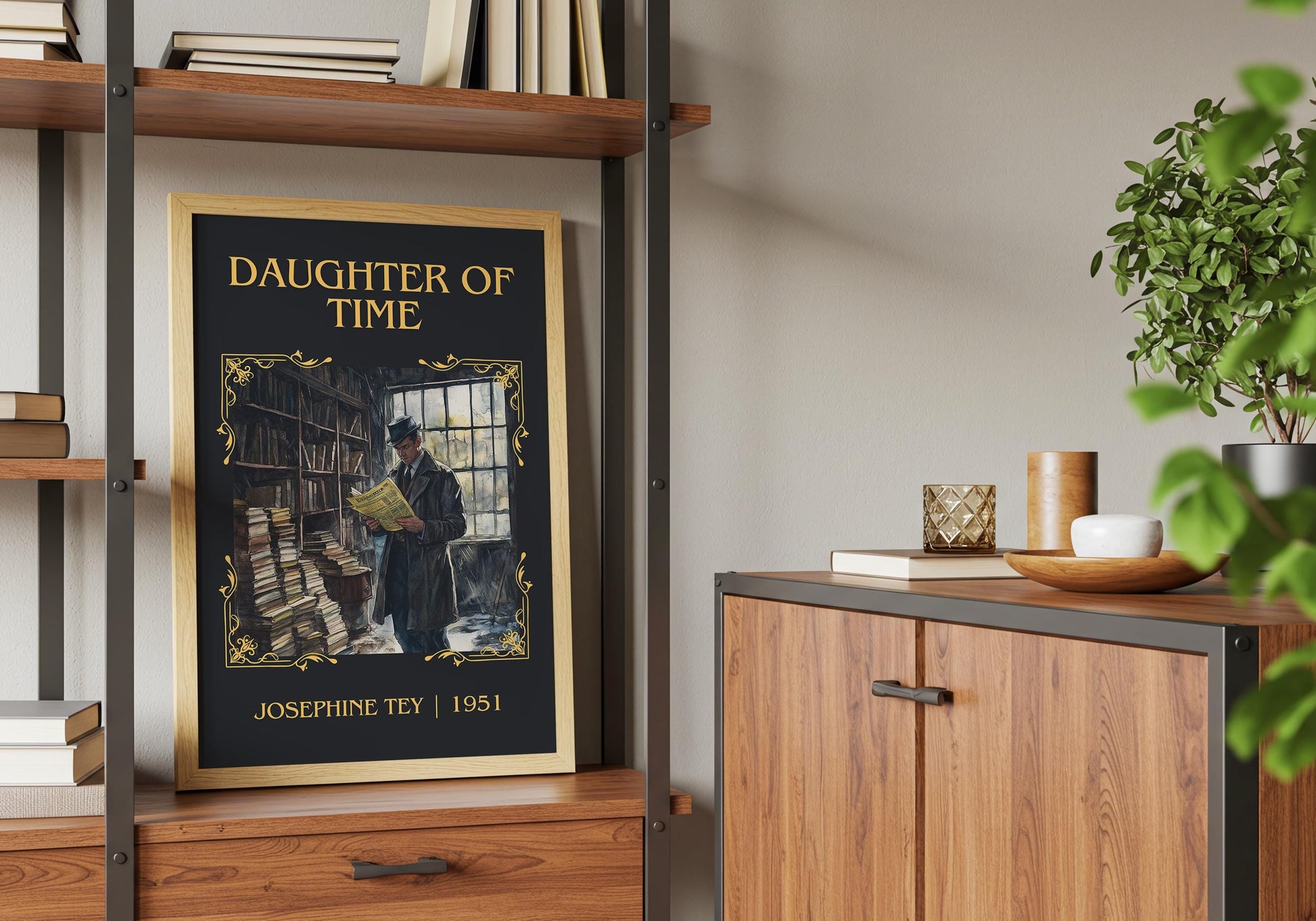 Daughter Of Time by Josephine Tey High Quality Poster Print. Fast Delivery Wall Art. Author, Title Book/Novel Artwork Minimalist Gift Decor