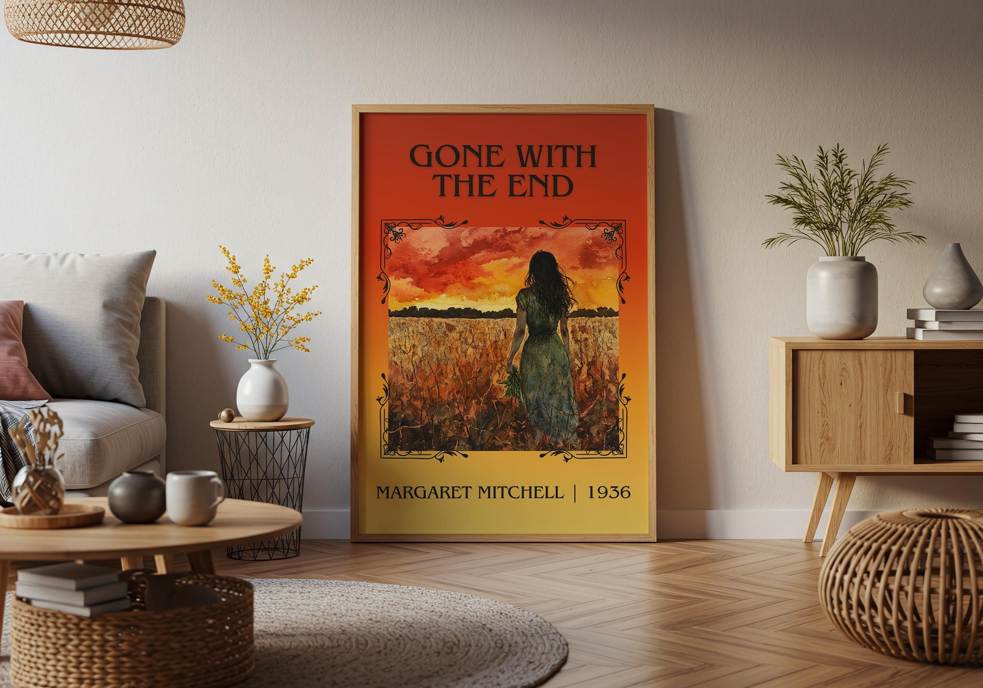 Gone With The End by Margaret Mitchell High Quality Poster Print. Fast Delivery Wall Art. Author, Title Book/Novel Artwork Minimalist Gift