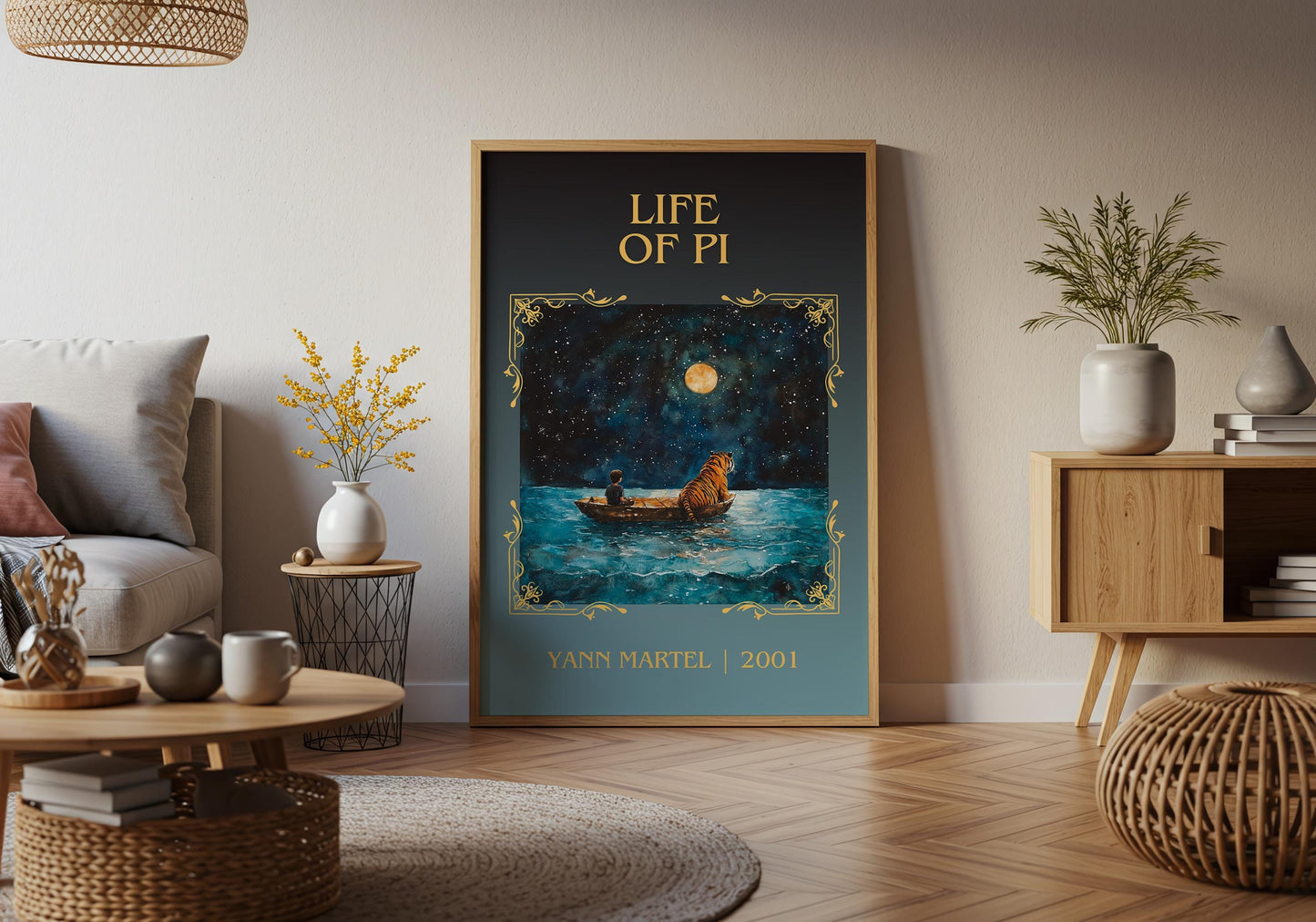 Life Of Pi by Yann Martel High Quality Poster Print. Fast Delivery Wall Art. Author, Title Book/Novel Artwork Minimalist Gift Decor Art