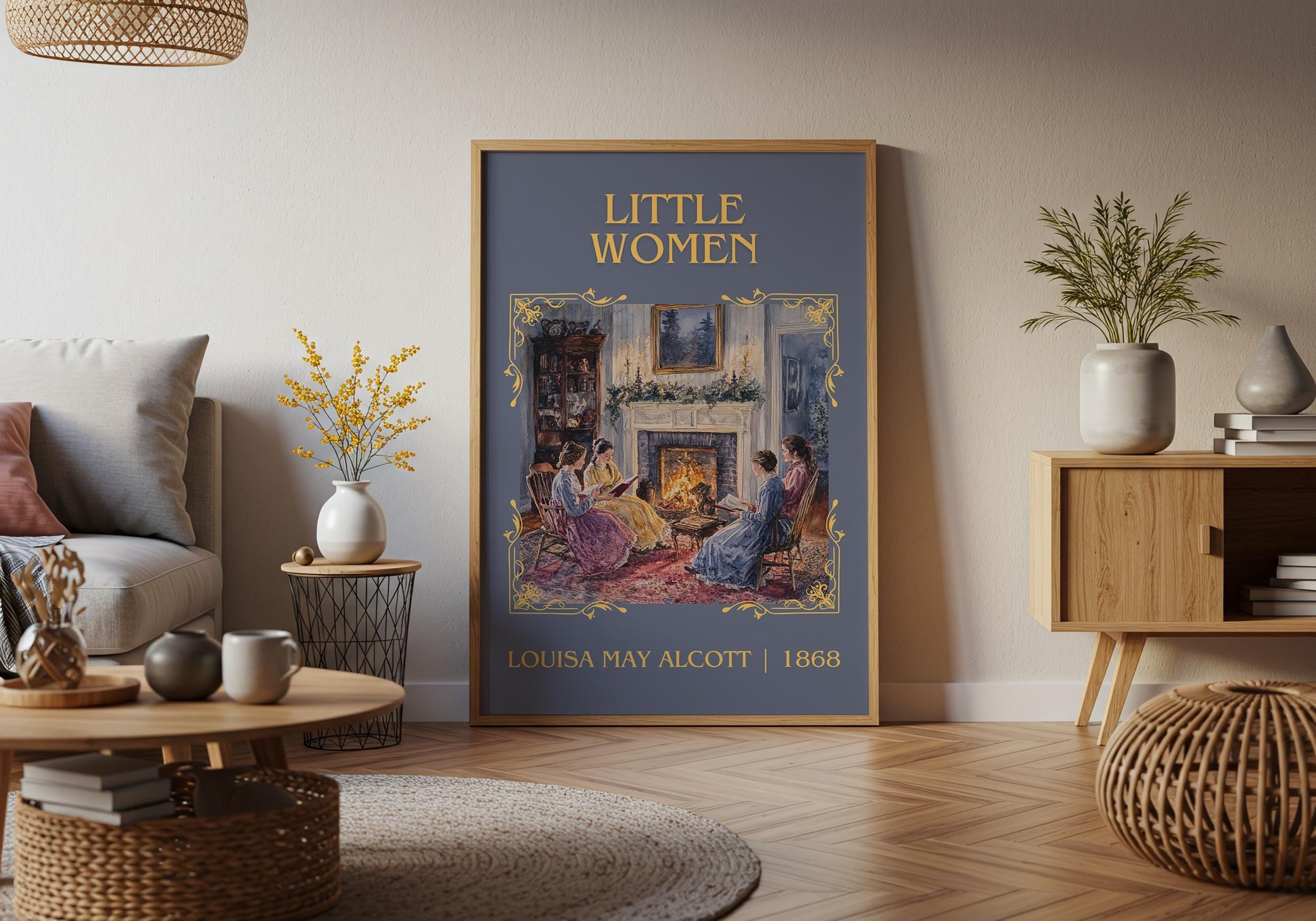 Little Women by Louisa May Alcott High Quality Poster Print. Fast Delivery Wall Art. Author, Title Book/Novel Artwork Minimalist Gift
