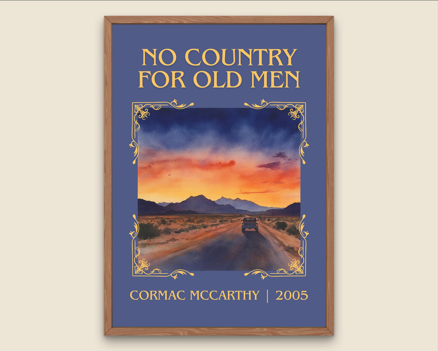 No Country For Old Men by Cormac McCarthy High Quality Poster Print.Fast Delivery Wall Art. Author, Title Book/Novel Artwork Minimalist Gift