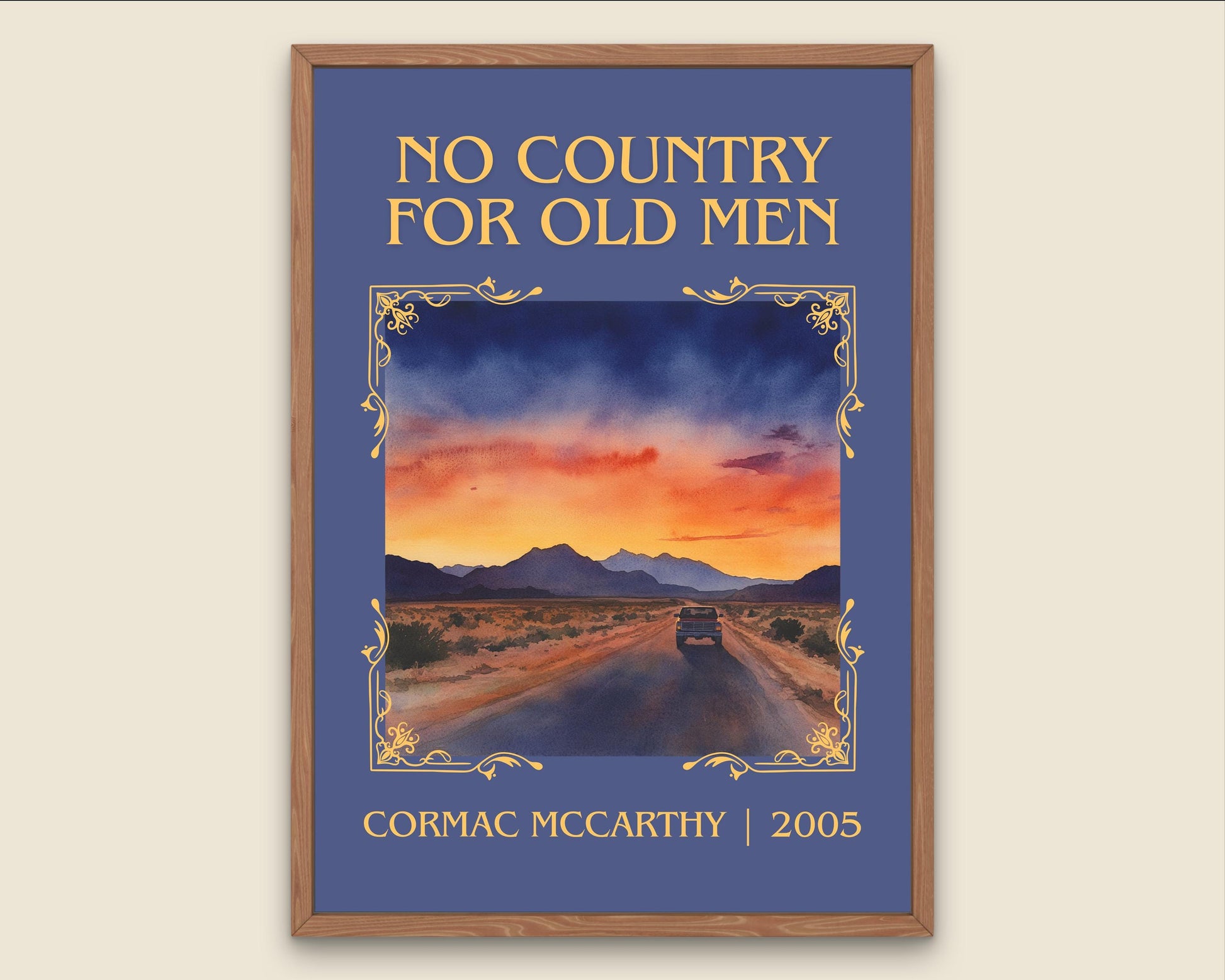 No Country For Old Men by Cormac McCarthy High Quality Poster Print.Fast Delivery Wall Art. Author, Title Book/Novel Artwork Minimalist Gift