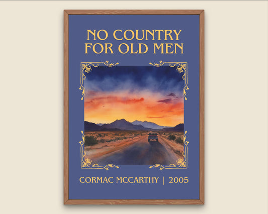 No Country For Old Men by Cormac McCarthy High Quality Poster Print.Fast Delivery Wall Art. Author, Title Book/Novel Artwork Minimalist Gift