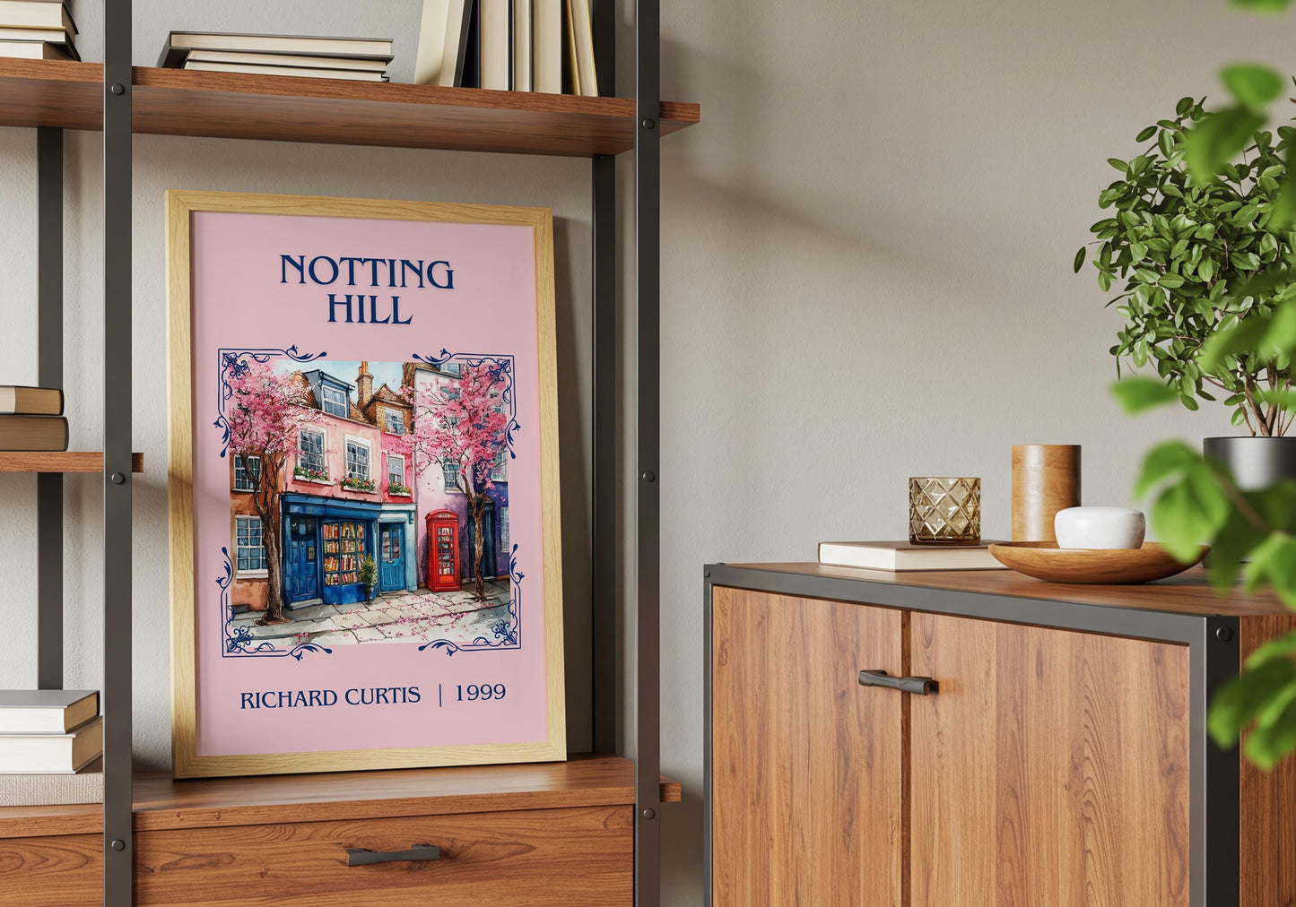 Notting Hill by Richard Curtis High Quality Poster Print.Fast Delivery Wall Art. Author, Title Book/Novel Artwork Minimalist Gift