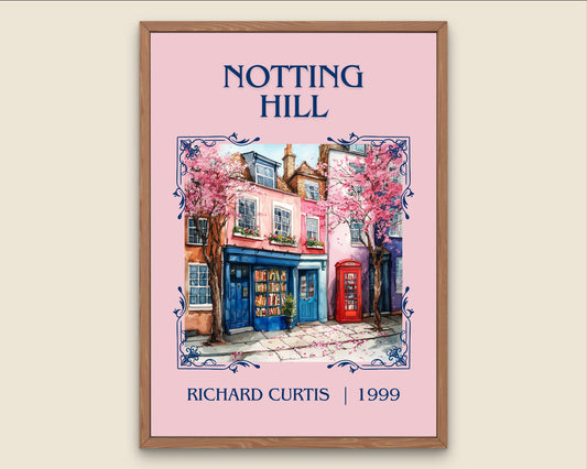 Notting Hill by Richard Curtis High Quality Poster Print.Fast Delivery Wall Art. Author, Title Book/Novel Artwork Minimalist Gift