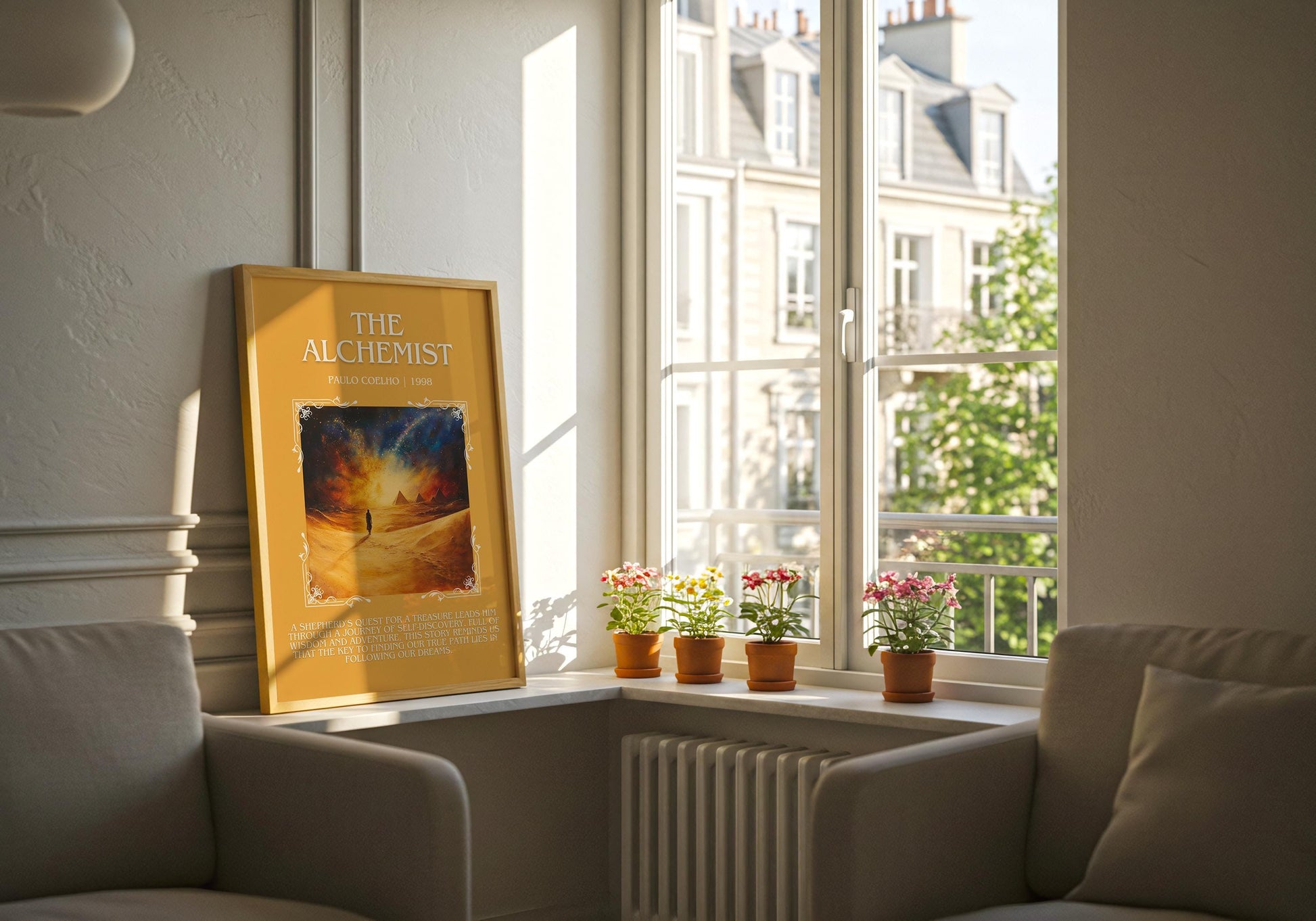 The Alchemist by Paulo Coelho Descriptive, High Quality Poster Print.Free Delivery Wall Art.Author&Blurb Book Artwork. Book Summary Gift
