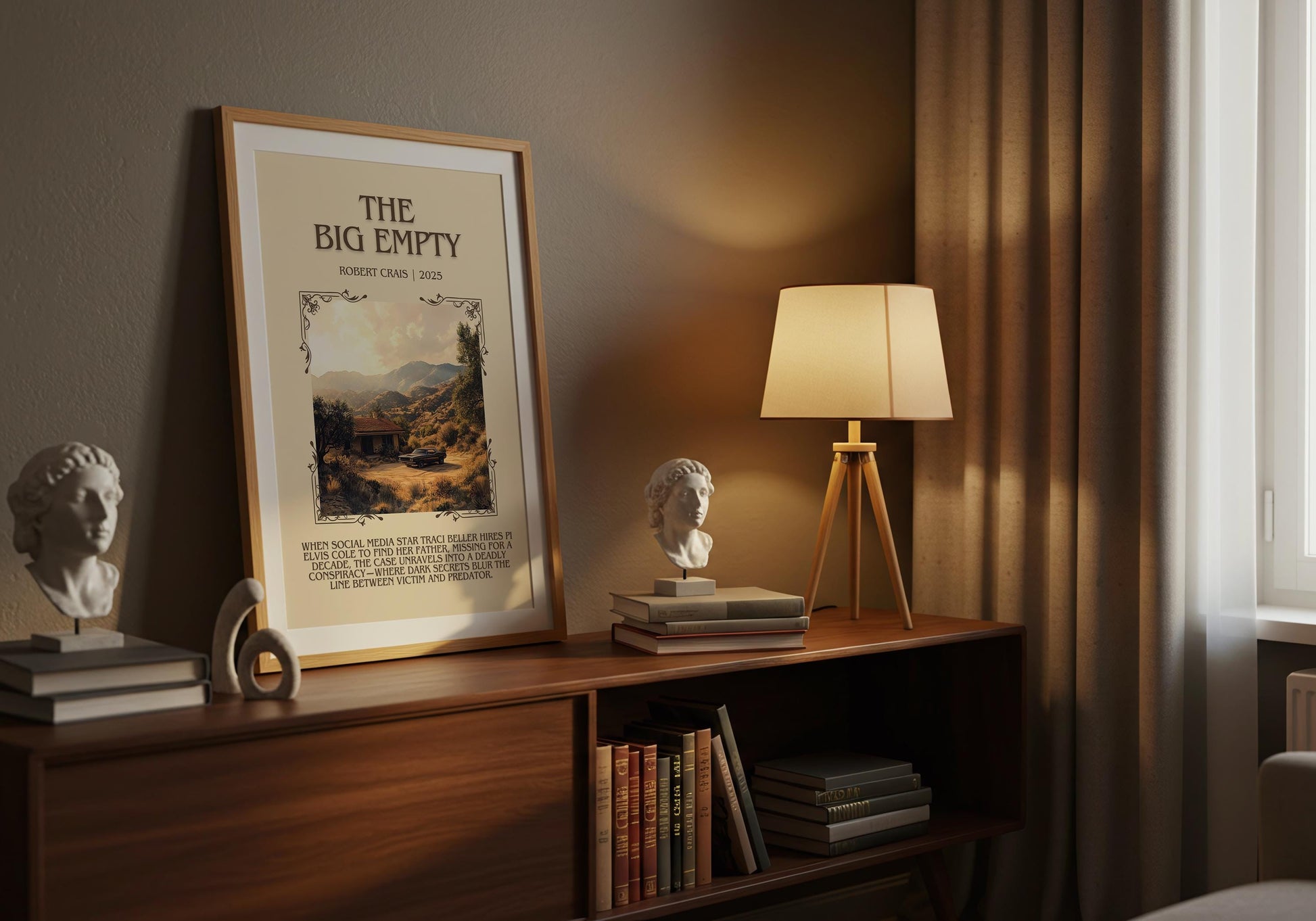 The Big Empty by Robert Crais Descriptive, High Quality Poster Print.Free Delivery Wall Art.Author&Blurb Book Artwork. Book Summary Gift