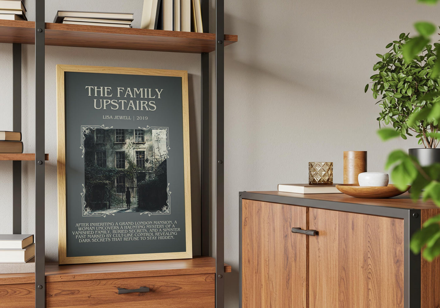 The Family Upstairs by Lisa Jewell Descriptive, High Quality Poster Print.Free Delivery Wall Art.Author&Blurb Book Artwork.Book Summary Gift