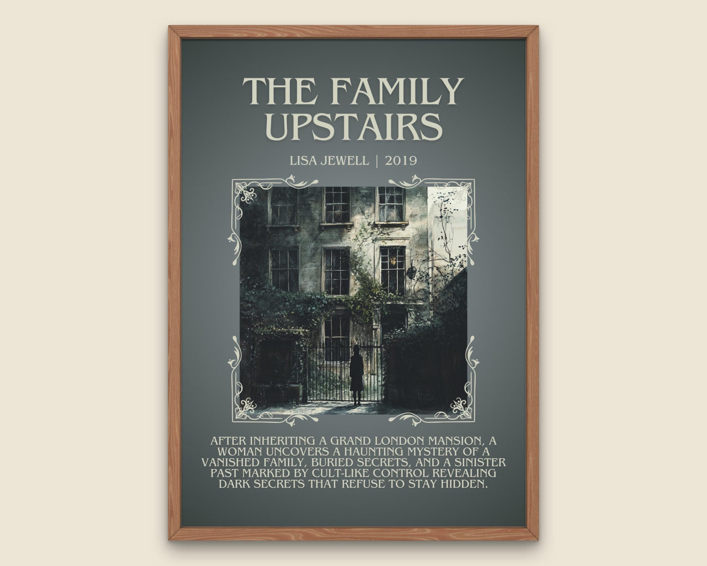The Family Upstairs by Lisa Jewell Descriptive, High Quality Poster Print.Free Delivery Wall Art.Author&Blurb Book Artwork.Book Summary Gift