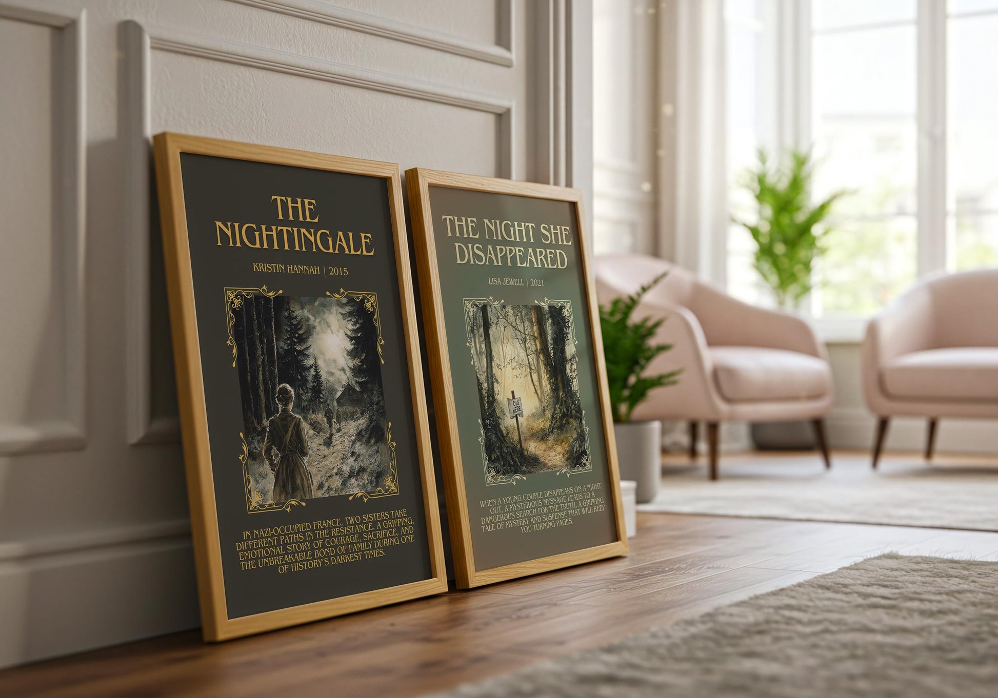 The Nightingale by Kristin Hannah Descriptive, High Quality Poster Print.Free Delivery Wall Art.Author&Blurb Book Artwork. Summary Gift