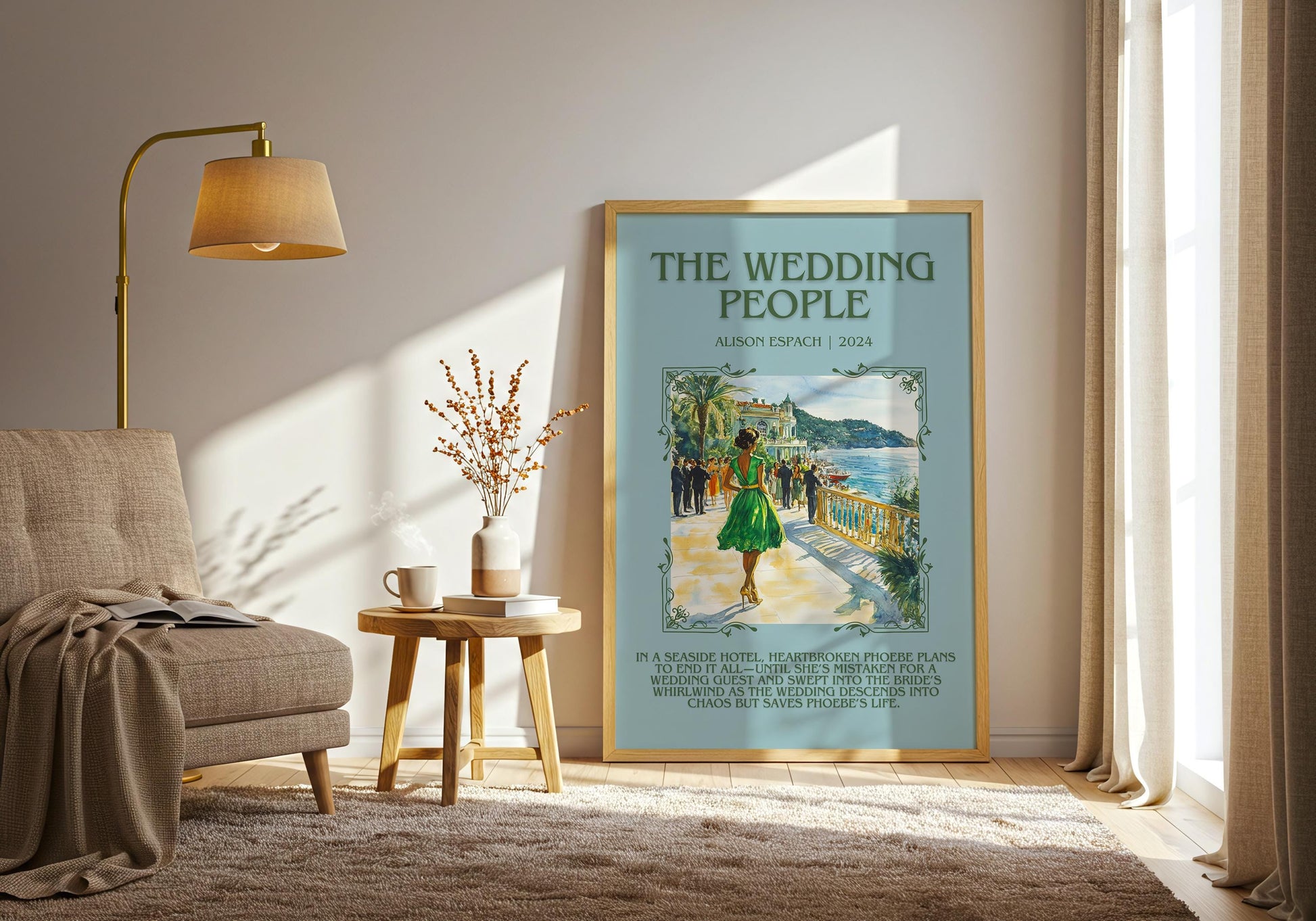 The Wedding People by Alison Espach Descriptive, High Quality Poster Print.Free Delivery Wall Art.Author&Blurb Book Artwork. Summary Gift