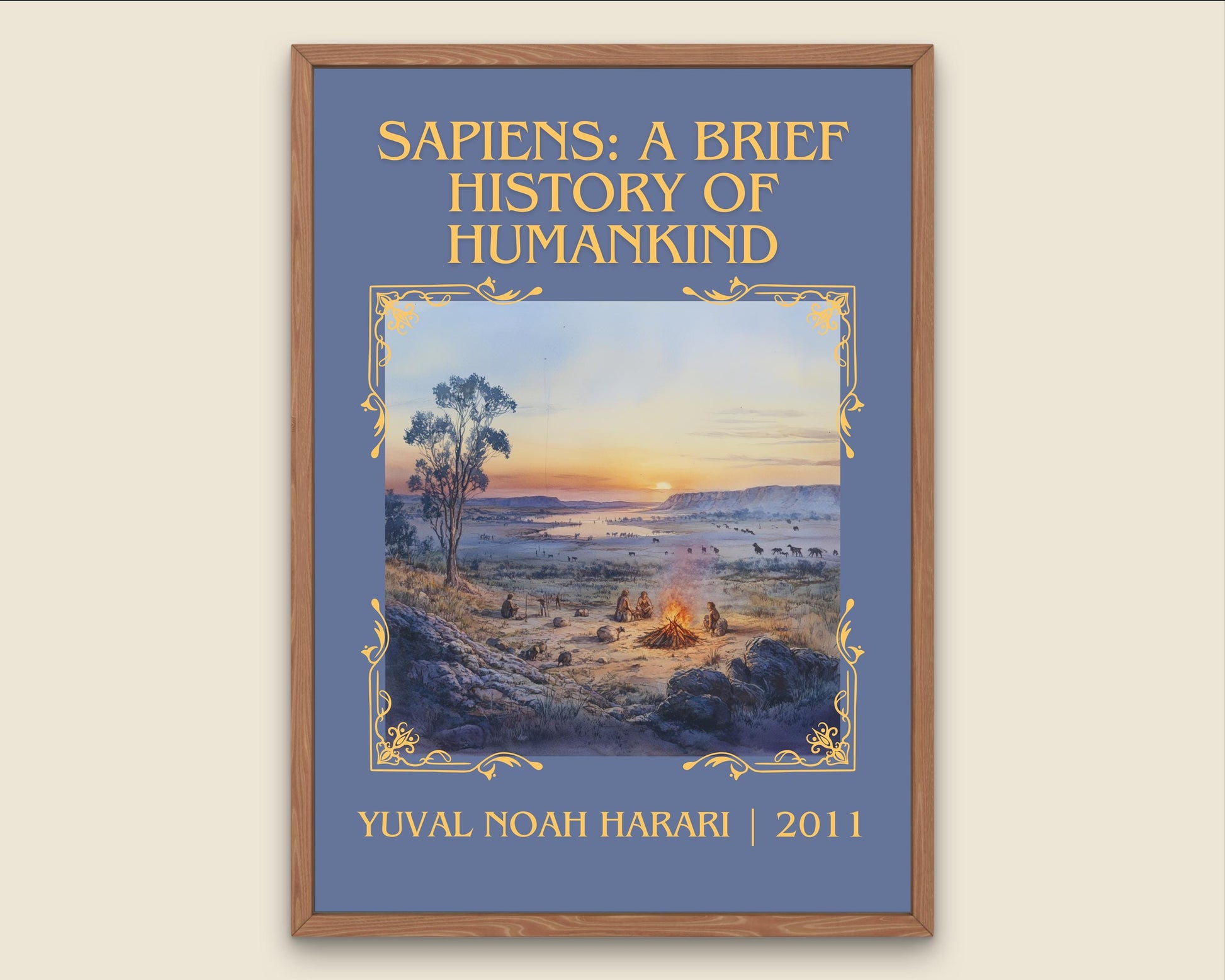 Sapiens: A Brief History Of Humankind by Yuval Noah Harari High Quality Poster Print.Fast Delivery Wall Art. Author, Title Book Artwork