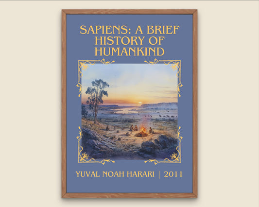 Sapiens: A Brief History Of Humankind by Yuval Noah Harari High Quality Poster Print.Fast Delivery Wall Art. Author, Title Book Artwork