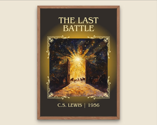 The Last Battle by C.S. Lewis High Quality Poster Print.Fast Delivery Wall Art. Author, Title Book Artwork Minimalist Movie Style Decor