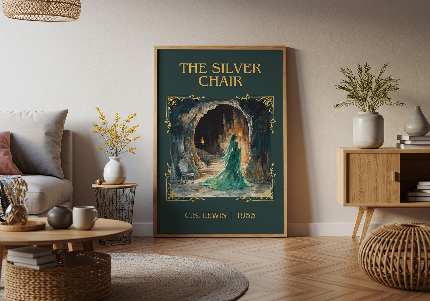 The Silver Chair by C.S. Lewis High Quality Poster Print.Fast Delivery Wall Art. Author, Title Book Artwork Minimalist Home Decor Gift