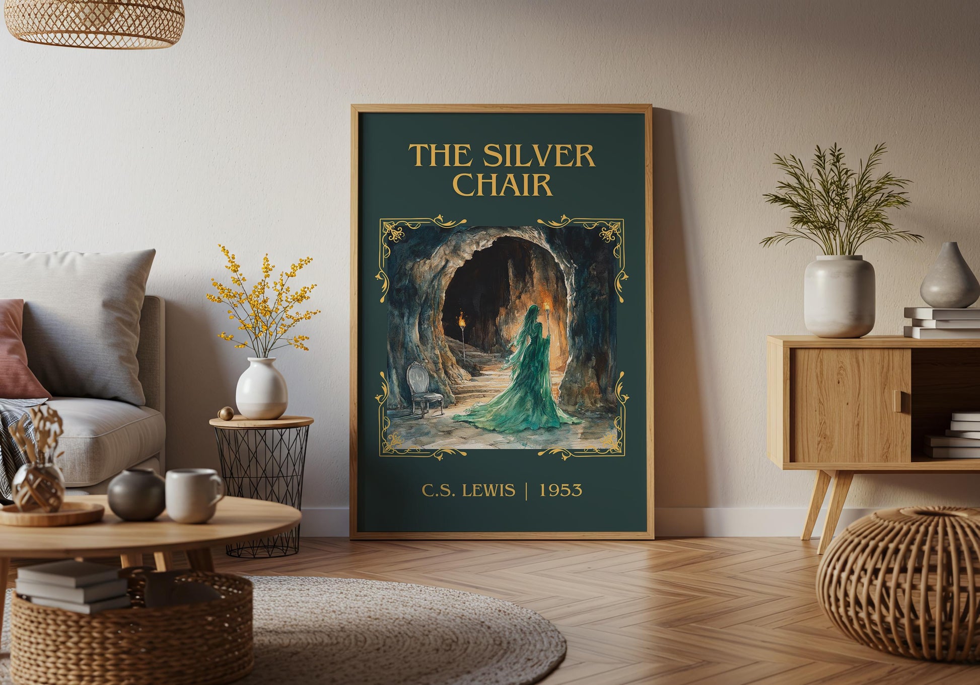 The Silver Chair by C.S. Lewis High Quality Poster Print.Fast Delivery Wall Art. Author, Title Book Artwork Minimalist Home Decor Gift